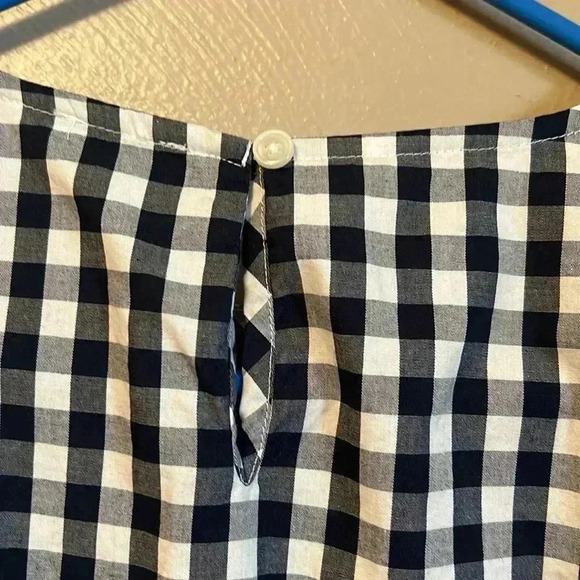 J Crew XXS Bkue/White Gingham LS Ruffle Detail - Picture 4 of 4